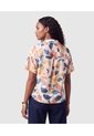 Camisa Manga Corta Estampada Con Bolsillos Para Mujer  Para Mujer Naranja Patprimo de Patprimo