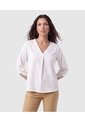 Blusa Escote V Con Pliegue Para Mujer  Para Mujer Blanco Patprimo de Patprimo