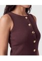 Chaleco Tejido Con Botones Para Mujer  Para Mujer Café Patprimo de Patprimo