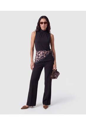 Pantalón Bota Semiacampanada Para Mujer  Para Mujer Negro Patprimo