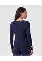 Saco Tejido Escote V Para Mujer  Para Mujer Azul Patprimo de Patprimo