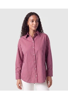 Camisa Manga Larga Hombro Caído Para Mujer Para Mujer Vino Patprimo