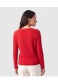 Saco Tejido Escote V Para Mujer  Para Mujer Rojo Patprimo de Patprimo
