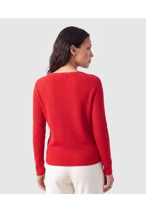 Saco Tejido Escote V Para Mujer Para Mujer Rojo Patprimo