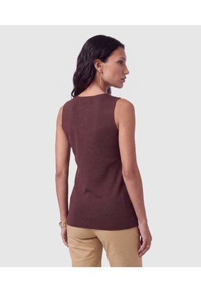 Chaleco Tejido Con Botones Para Mujer Para Mujer Café Patprimo