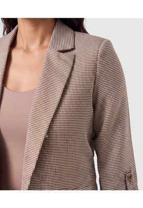Blazer Manga Larga Con Botón Para Mujer  Para Mujer Beige Patprimo