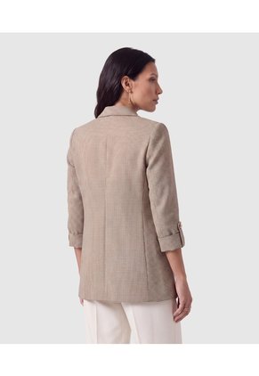 Blazer Manga Larga Con Botón Para Mujer  Para Mujer Beige Patprimo