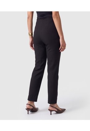 Pantalón Tiro Alto Con Costuras Para Mujer  Para Mujer Negro Patprimo