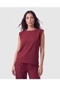 Blusa Sin Mangas Con Hombreras Para Mujer  Para Mujer Vino Patprimo de Patprimo