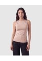 Camiseta Sin Mangas Unicolor Para Mujer  Para Mujer Beige Patprimo de Patprimo