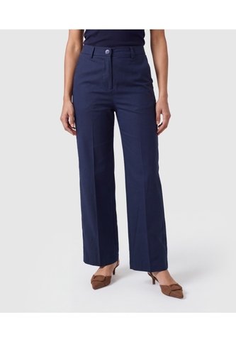 Pantalón Bota Ancha Tiro Alto Para Mujer  Para Mujer Azul Patprimo Patprimo