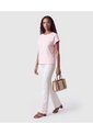 Blusa Manga Corta Dobladillo Para Mujer  Para Mujer Rosa Patprimo de Patprimo