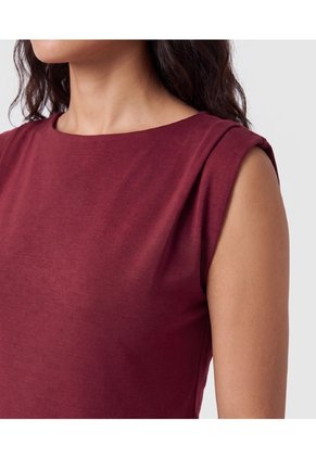 Blusa Sin Mangas Con Hombreras Para Mujer  Para Mujer Vino Patprimo