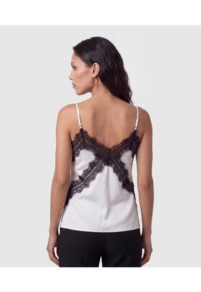 Blusa Lencera Con Encaje Para Mujer  Para Mujer Blanco Patprimo