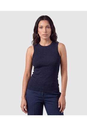 Camiseta Sin Mangas Unicolor Para Mujer Para Mujer Azul Patprimo