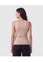 Camiseta Sin Mangas Unicolor Para Mujer  Para Mujer Beige Patprimo de Patprimo