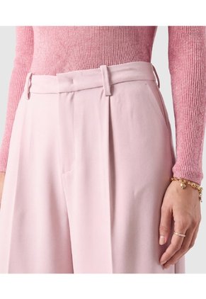 Pantalón Tiro Alto Con Pinzas Para Mujer  Para Mujer Rosa Patprimo