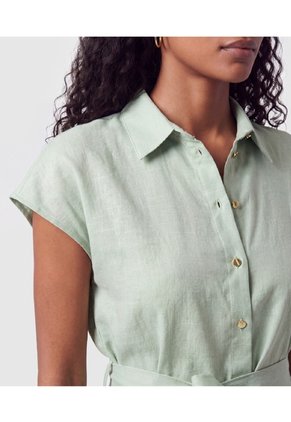 Vestido Camisero Con Cinturón Para Mujer  Para Mujer Verde Patprimo