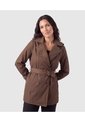Chaqueta Cruzada Con Cinturón Para Mujer  Para Mujer Café Patprimo de Patprimo