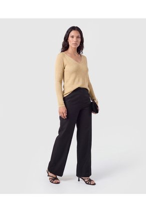 Saco Tejido Escote V Para Mujer Para Mujer Dorado Patprimo