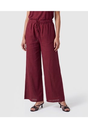 Pantalón Bota Ancha Con Cordón Para Mujer Para Mujer Vino Patprimo