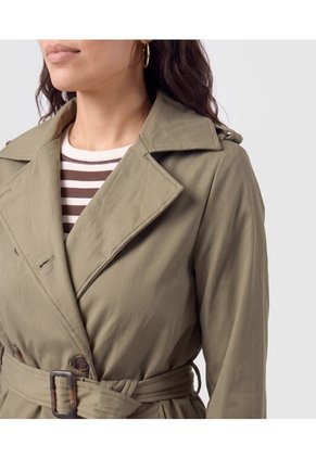 Chaqueta Cruzada Con Cinturón Para Mujer Para Mujer Verde Patprimo