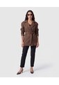 Chaqueta Cruzada Con Cinturón Para Mujer  Para Mujer Café Patprimo de Patprimo