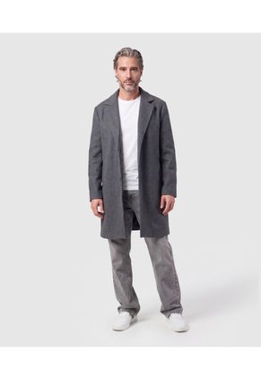 Abrigo Largo Con Solapa Para Hombre  Para Hombre Gris Patprimo