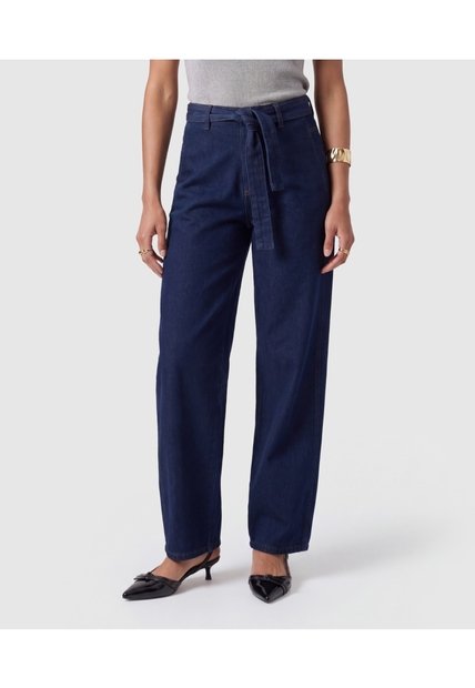 Jean Fit Barrel Con Cinturón Para Mujer  Para Mujer Azul Patprimo