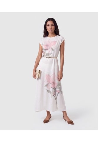 Vestido Largo Manga Rodada Para Mujer  Para Mujer Blanco Patprimo Patprimo
