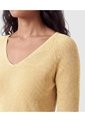 Saco Tejido Escote V Para Mujer  Para Mujer Dorado Patprimo de Patprimo