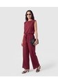 Pantalón Bota Ancha Con Cordón Para Mujer  Para Mujer Vino Patprimo de Patprimo