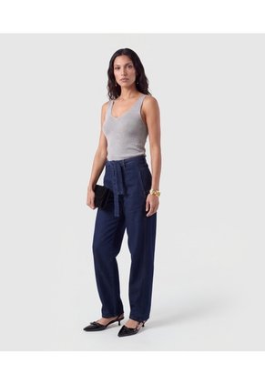 Jean Fit Barrel Con Cinturón Para Mujer Para Mujer Azul Patprimo