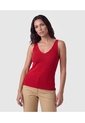 Camiseta Sin Mangas Cuello V Para Mujer  Para Mujer Rojo Patprimo de Patprimo
