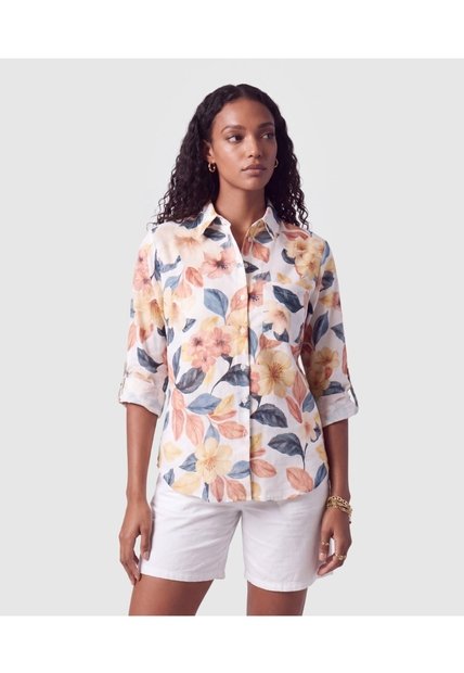 Camisa Manga Larga Con Bolsillo Para Mujer  Para Mujer Naranja Patprimo