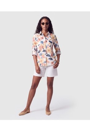 Camisa Manga Larga Con Bolsillo Para Mujer  Para Mujer Naranja Patprimo