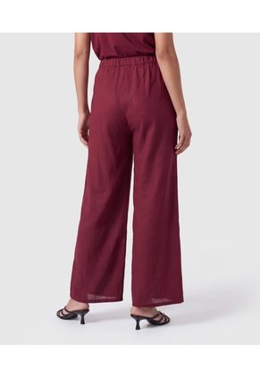 Pantalón Bota Ancha Con Cordón Para Mujer Para Mujer Vino Patprimo