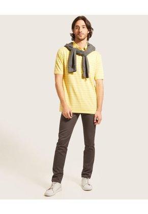 Polo Para Hombre Cuello Maquina Con Bolsillo Color Amarillo  Marca Patprimo #44111106