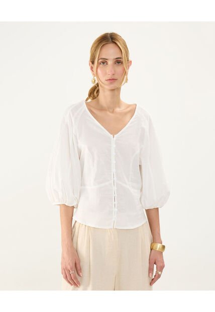 Blusa Para Mujer Manga Corta Color Blanco Marca Patprimo #30123427