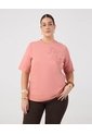 Camiseta De Cuello Redondo  Curvy  Para Mujer Rosa Patprimo de Patprimo