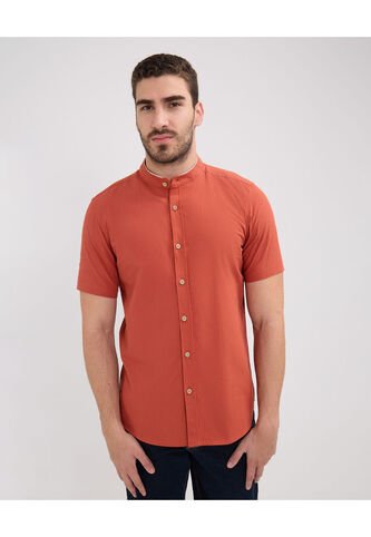 Camisa Para Hombre Manga Corta Sin Bolsillo Color Rojo  Marca Patprimo #44013032 Patprimo