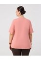 Camiseta De Cuello Redondo  Curvy  Para Mujer Rosa Patprimo de Patprimo