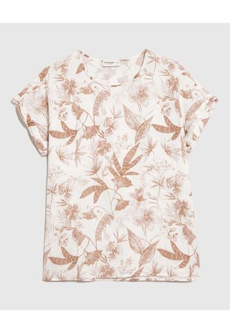 Blusa Para Mujer Manga Corta Color Beige Marca Patprimo #30123455 Patprimo