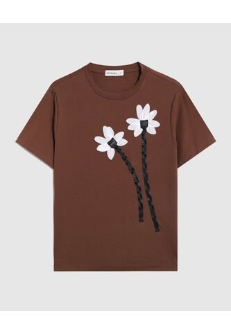 Camiseta  Para Mujer Manga Corta Cuello Redondo Color Café Marca Patprimo #30093858 Patprimo