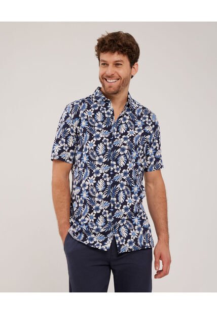 Camisa Para Hombre Manga Corta Sin Bolsillo Color Azul  Marca Patprimo #44012912