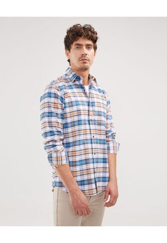 Camisa Para Hombre Manga Larga Con Bolsillo Color Naranja Marca Patprimo #44013003 Patprimo