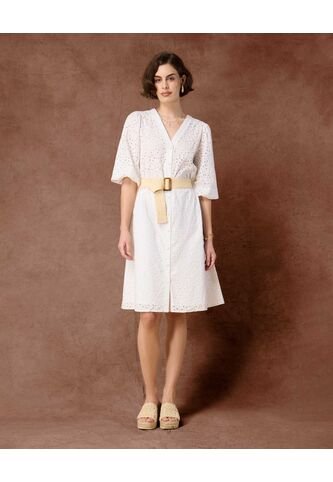 Vestido  Para Mujer M 3/4 Medio Color Blanco Marca Patprimo #30171096 Patprimo