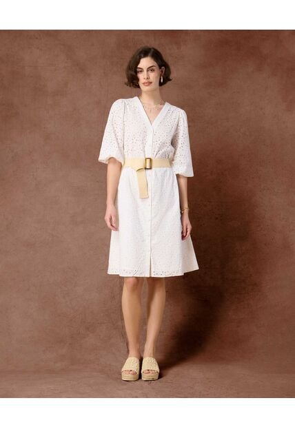 Vestido  Para Mujer M 3/4 Medio Color Blanco Marca Patprimo #30171096