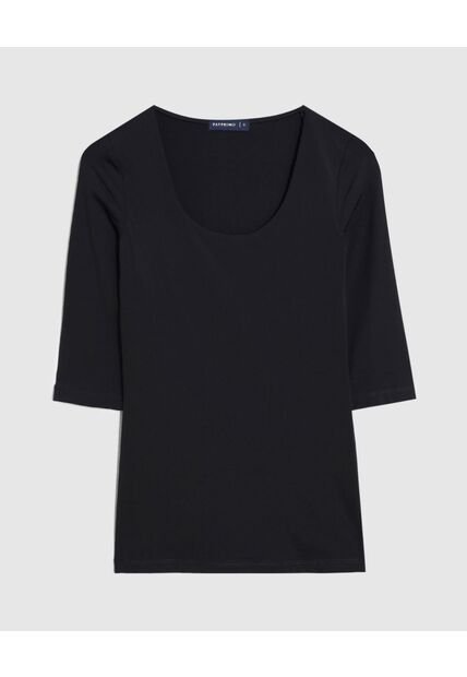 Camiseta  Para Mujer Manga 3/4 Cuello Redondo Color Negro Marca Patprimo #30097785