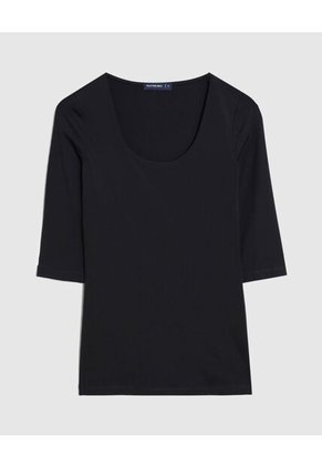 Camiseta Para Mujer Manga 3/4 Cuello Redondo Color Negro Marca Patprimo #30097785